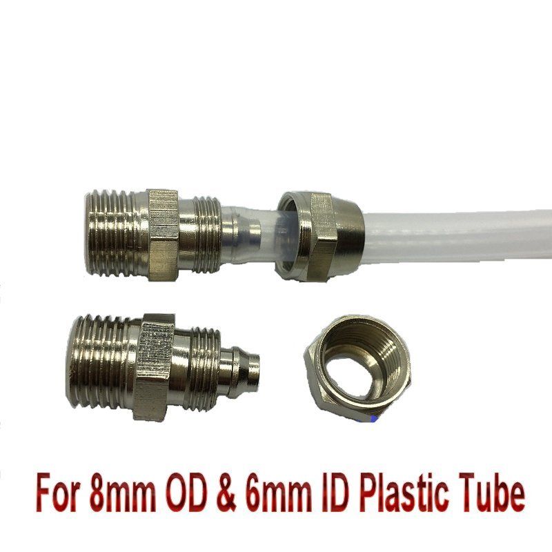 5pcs Male Straight Connector Tube OD 6MM to M10 x 1 Thread Quick Fitting